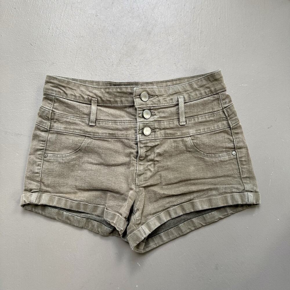 Refuge Olive High Rise Shorts SIZE 0 Festival Button Fly Stretch
